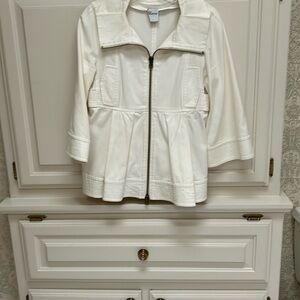 RED Valentino White Utility Jacket with Minimalist Design